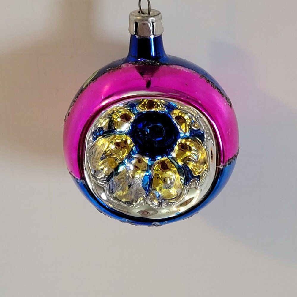 Vintage Shiny Brite Mercury Glass Atomic Flower MCM Christmas Ornament